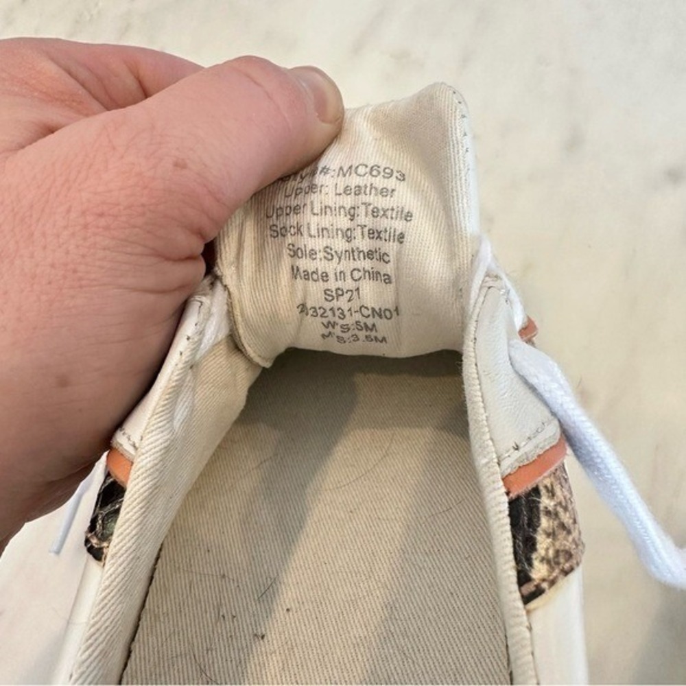 Madewell Sidewalk Low-Top Sneakers in Snake Embossed Leather: Wave Edition Size‎ - Picture 10 of 10